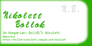 nikolett bollok business card